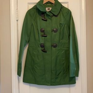 Green raincoat